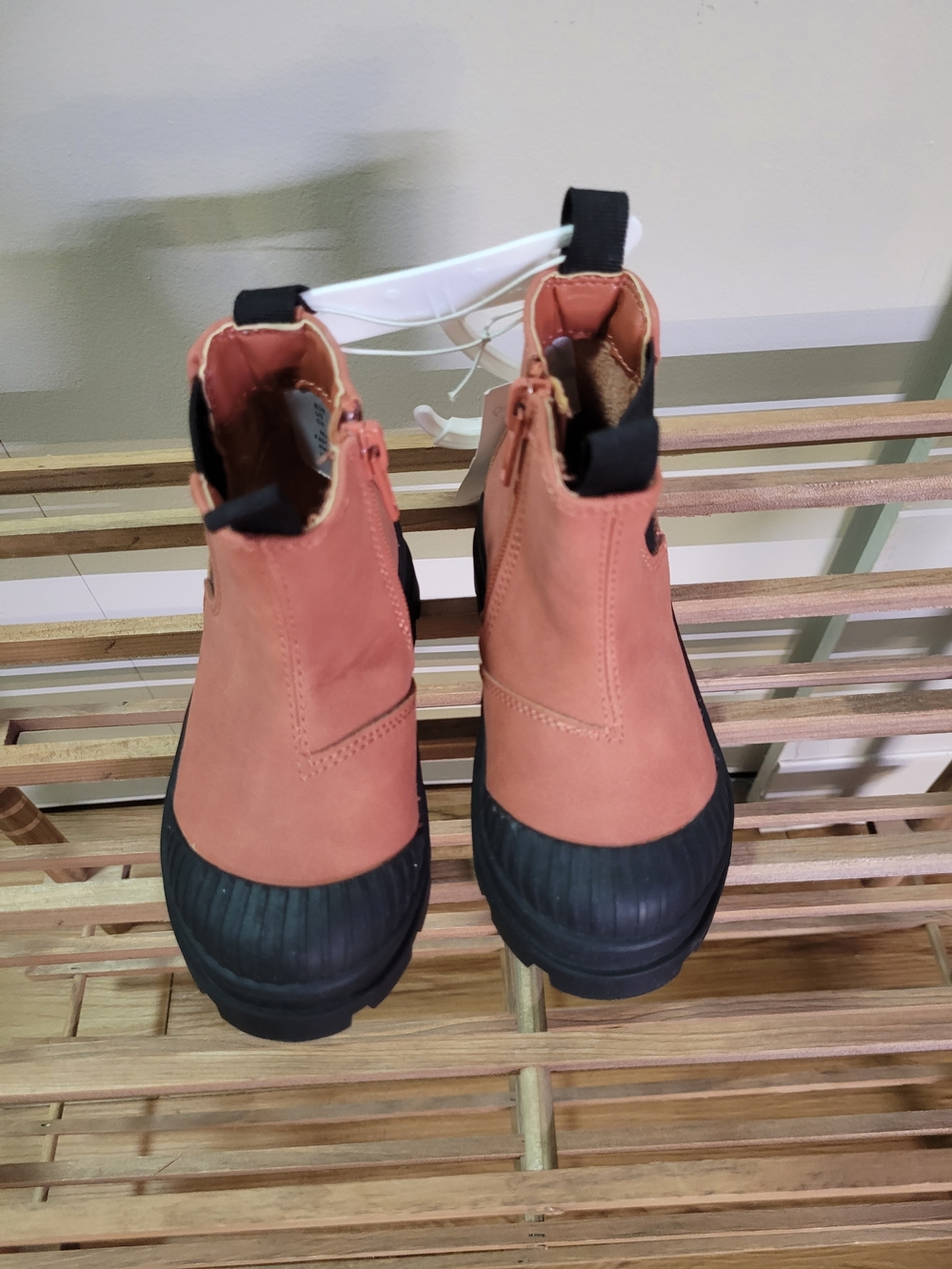 H&M Rust-colored Duck Boots with Black Rubber Toe